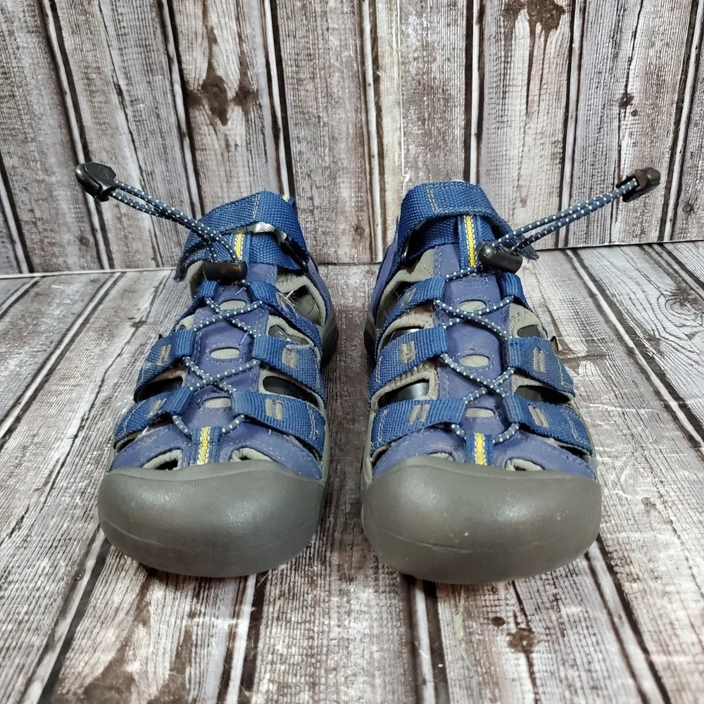 KEEN Youth Newport H2 Waterproof Sandals Blue Yellow Hiking Shoes 1009962 Size 4